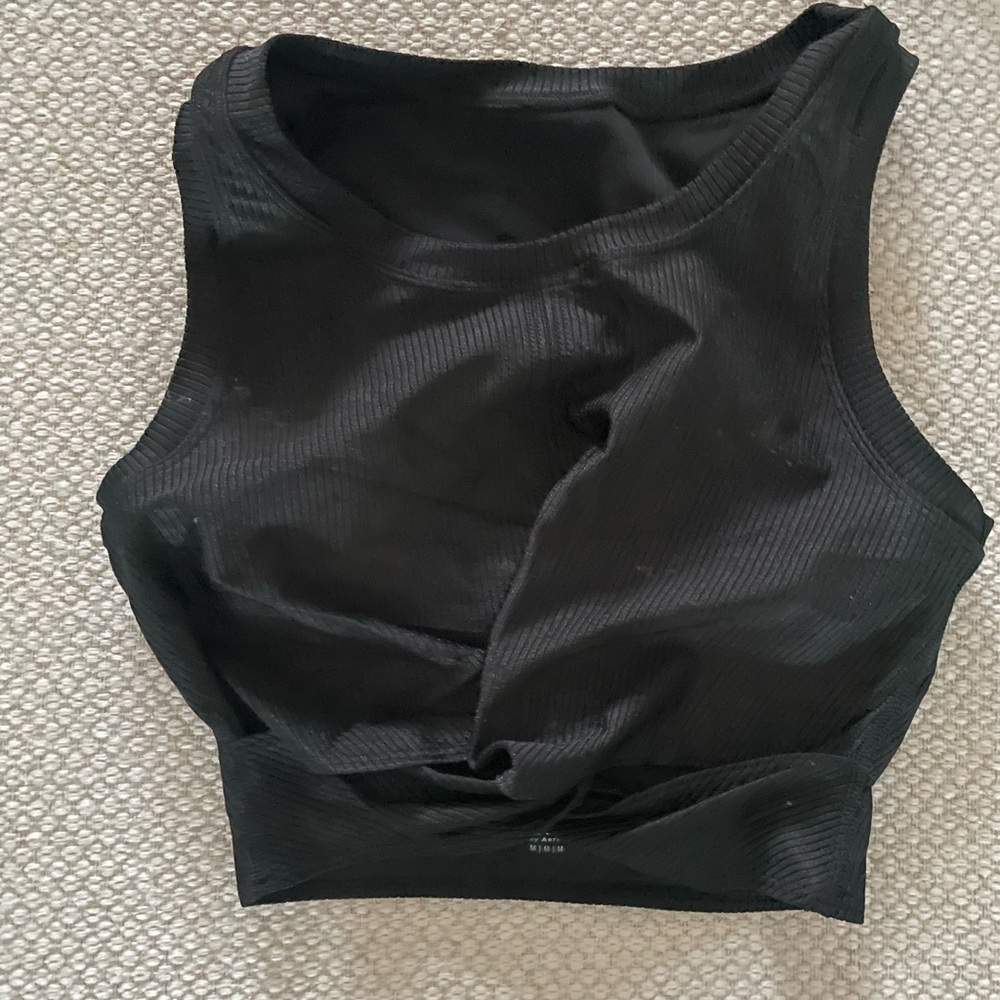 Aerie Black Ribbed Top